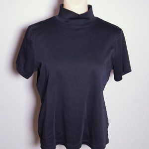 L.L. Bean short sleeve mock neck top, Medium, Black